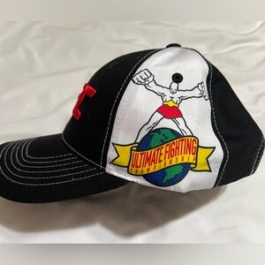 NEW UFC Ultiman Black Baseball Cap with Red Logo Adjustable NWT